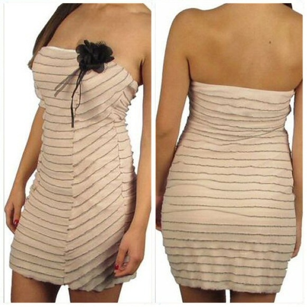 NWT Blush Pink Strapless Ruffle Dress Size S